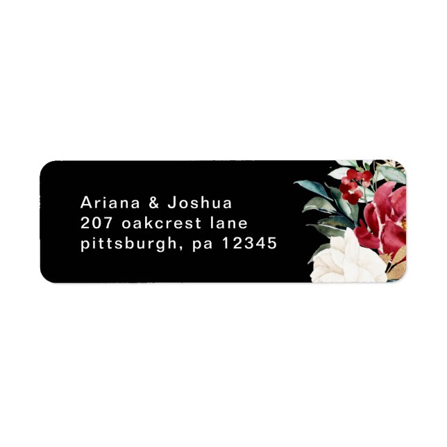Beautiful Floral Wedding Return Address (Front)