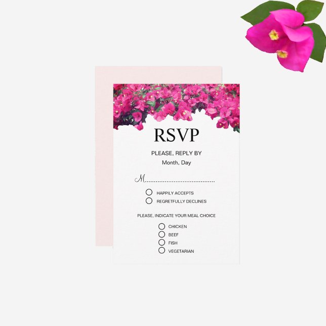Beautiful Floral Wedding RSVP Card (Creator Uploaded)