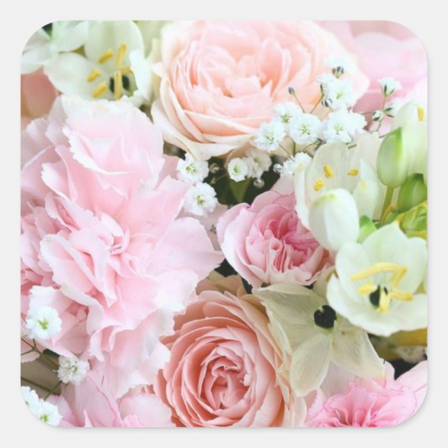 Beautiful Floral Wedding Sticker & Enveliope Seal (Front)