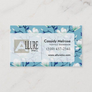 Beautiful Floral with Vines | blue Business Card