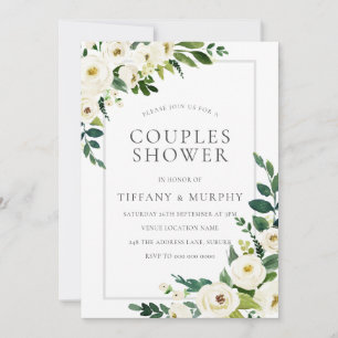 Beautiful Floral Wonderful Elegant Couples Shower Invitation