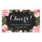 Beautiful Floral Wreath Cheers Wedding Wine Label