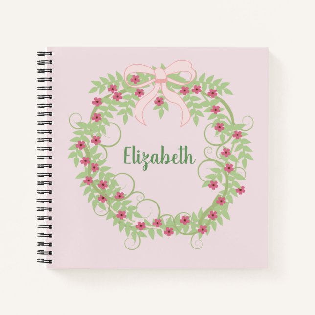 Beautiful Floral Wreath Notebook (Front)