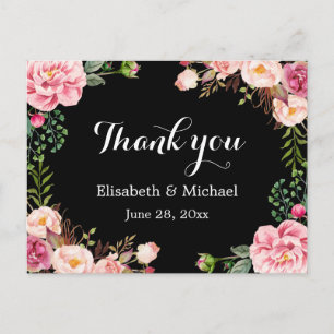 Beautiful Floral Wreath Wrap - Thank You Postcard