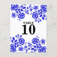Beautiful Florals Royal Blue Table Seating