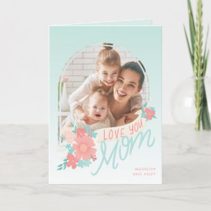 Beautiful florals with arch photo for Mum Holiday Card