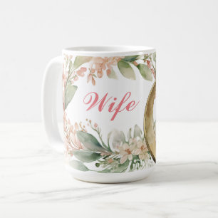 Beautiful Florals With Wedding Ring For Wife Mug