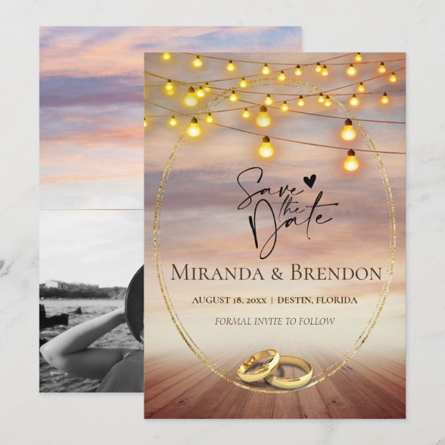 Beautiful Florida beach, bright and your picture I Invitation (Front/Back)