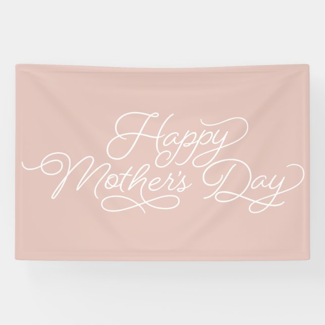 Beautiful, flourished Happy Mother's Day script Banner (Horizontal)