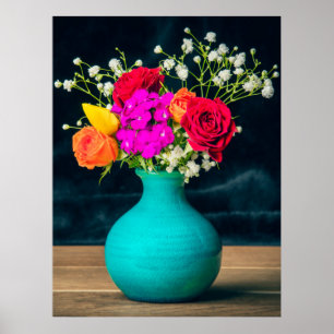 Beautiful Flower Arrangement Still Life   Poster
