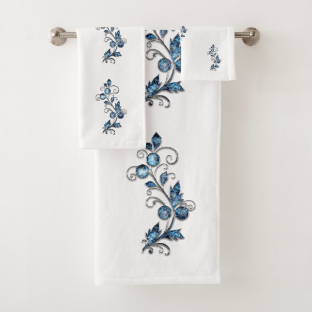beautiful flower bath towel set (Insitu)