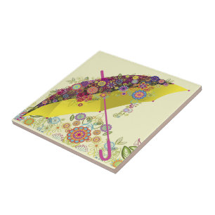 Beautiful Flower & Bird Umbrella/Parasol Tile