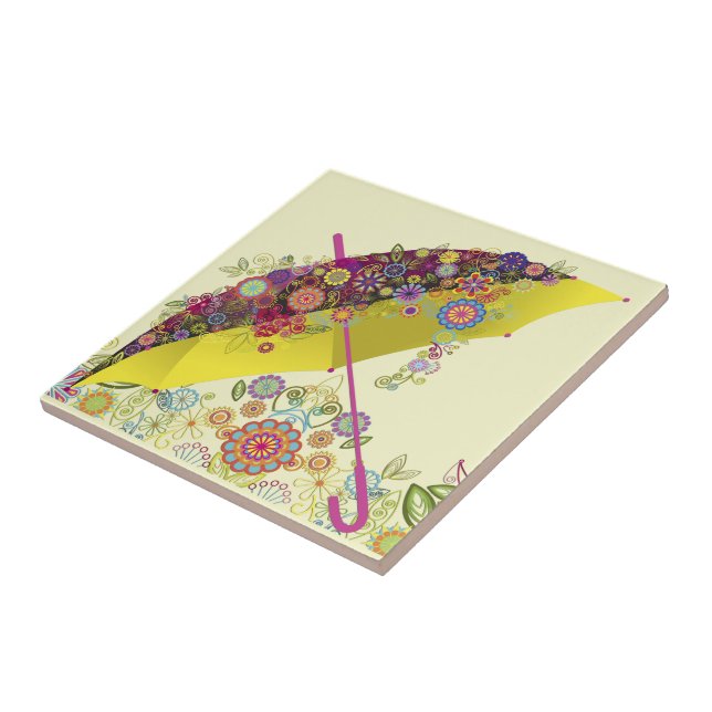 Beautiful Flower & Bird Umbrella/Parasol Tile (Side)