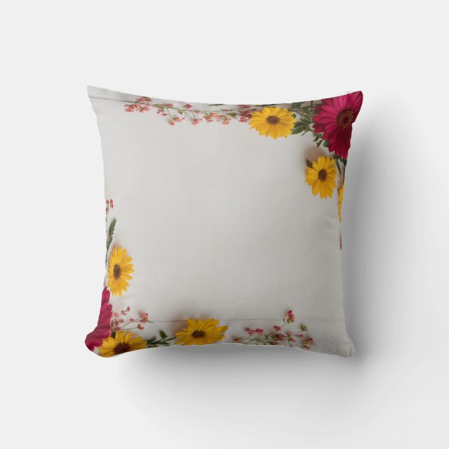Beautiful flower design pillow cover  (Front)