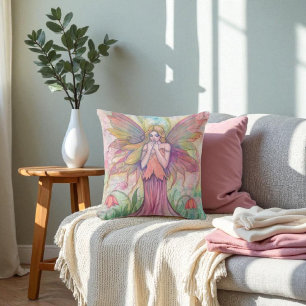 Beautiful Flower Faerie Fairy Throw Pillow