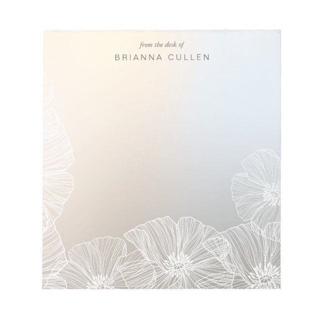 Beautiful Flower Floral Personalised Notepad (Front)