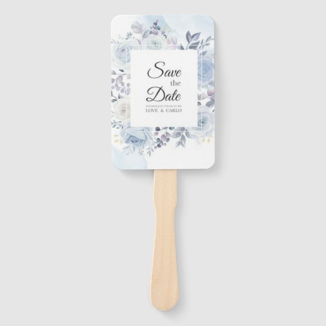 Beautiful Flower for Special Wedding Favours Hand Fan (Front)