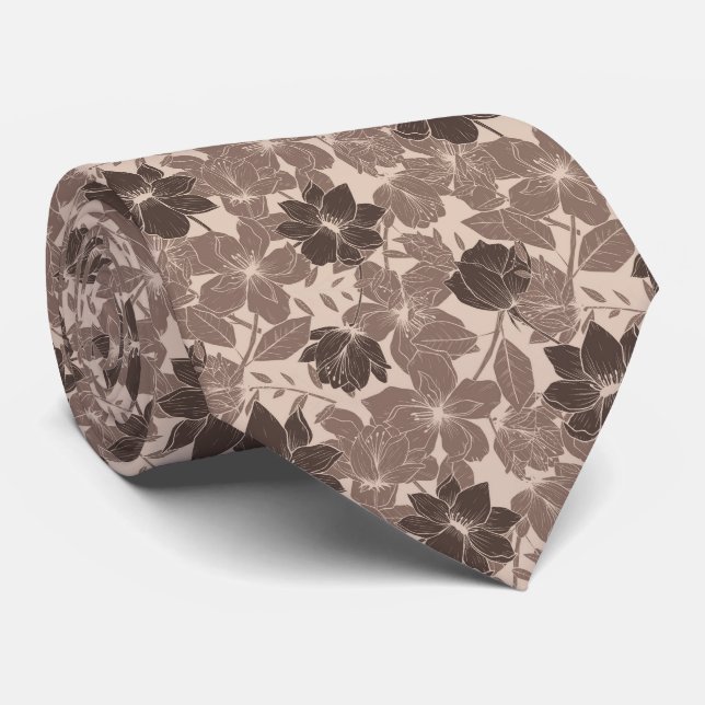 Beautiful Flower Garden Neck Tie (Rolled)