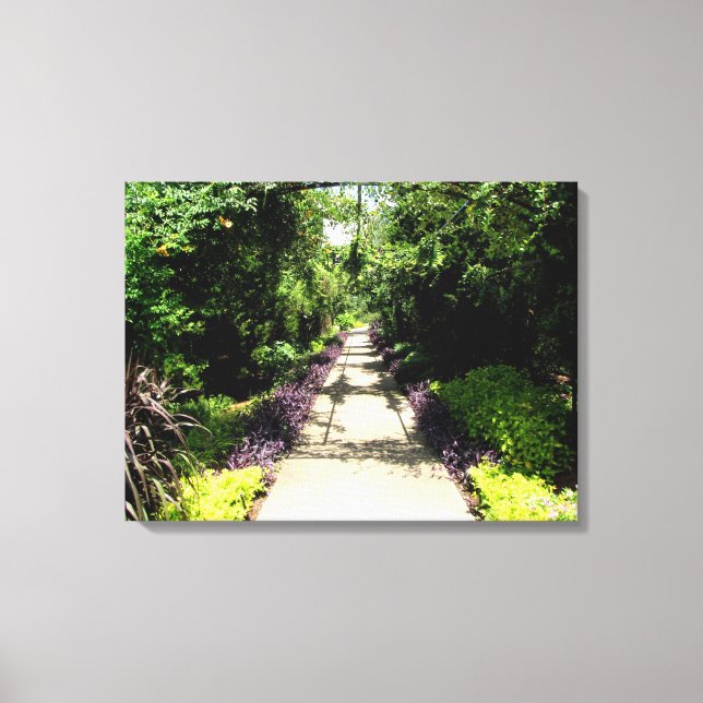 Beautiful Flower Garden Pathway Canvas Print (Front)