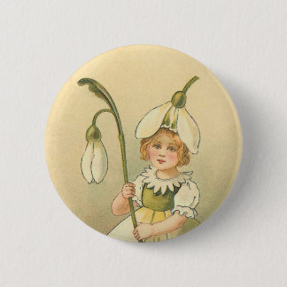 Beautiful Flower Girl Vintage Easter 6 Cm Round Badge