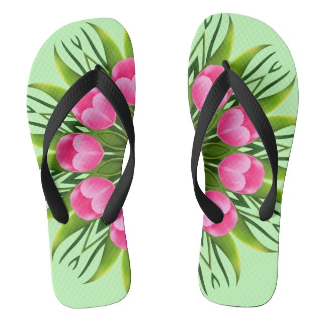 Beautiful Flower Mandala Design-79358 Flip Flops (Footbed)