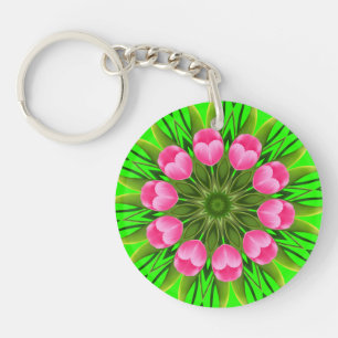 Beautiful Flower Mandala Design-79358 Key Ring