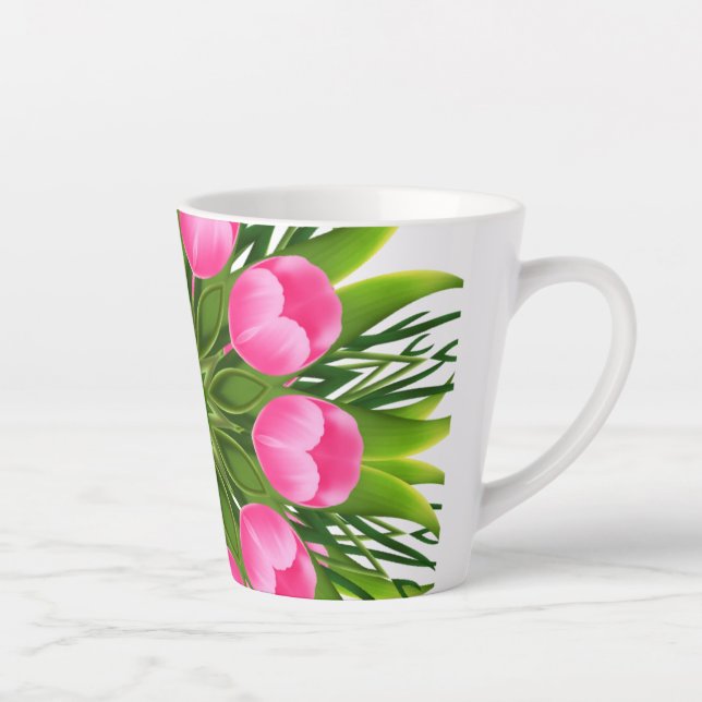Beautiful Flower Mandala Design-79358 Latte Mug (Right)