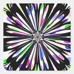 beautiful flower mandala design square sticker