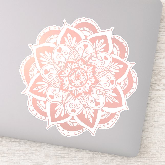 Beautiful Flower Mandala on Rose Gold (Detail)