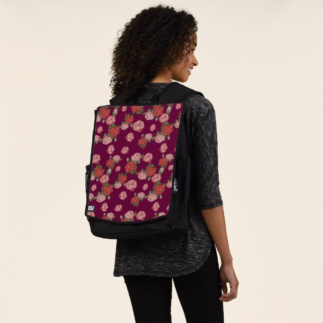 beautiful flower pattern backpack (Worn)