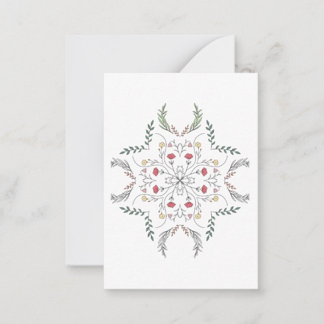 Beautiful flower pattern, mandala card (Front)
