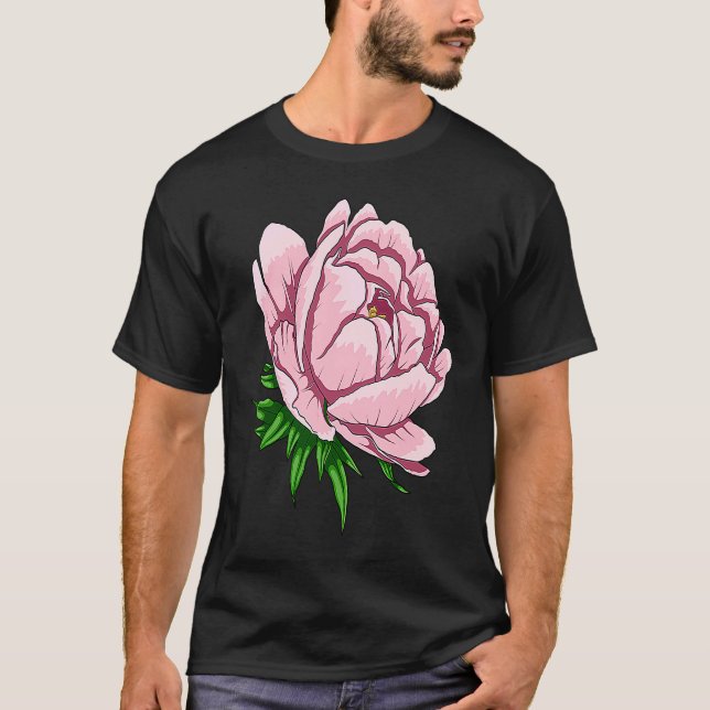 Beautiful Flower Peony Floral Pink Peonies T-Shirt (Front)