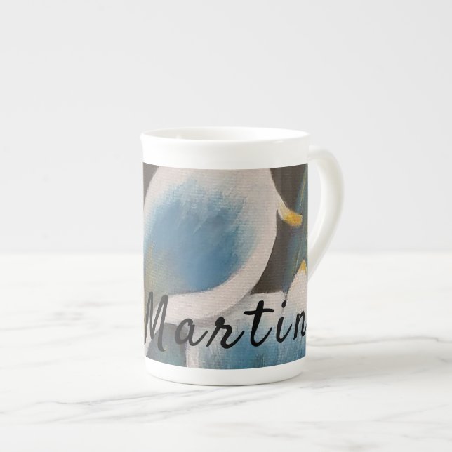 Beautiful Flower Personalised Bone China Mug (Front Right)