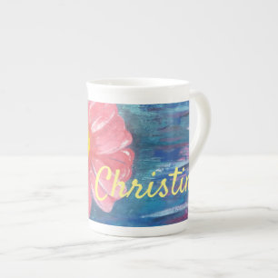 Beautiful Flower Personalised Bone China Mug