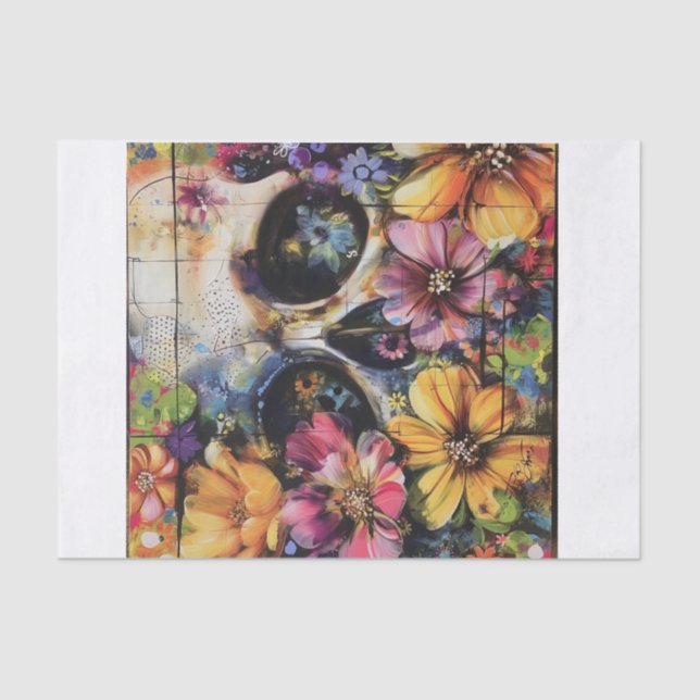 Beautiful  Flower Skull4 Tissue Paper (Front)