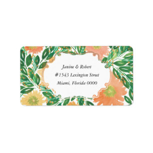 Beautiful Flower Watercolor Painting Address Label