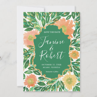 Beautiful Flower Watercolor Painting Save the Date Invitation