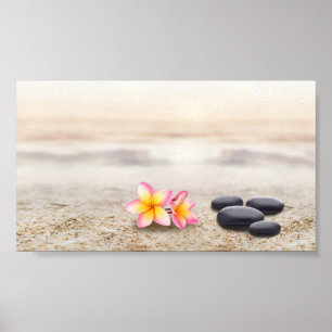 Beautiful Flower, Zen Stones Poster
