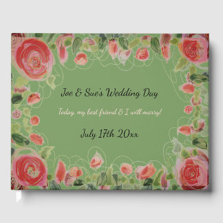 Beautiful Flowered Wedding Guest Book