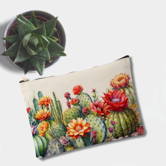 Beautiful Flowering Cacti Large Accessory Pouch (Creator Uploaded)