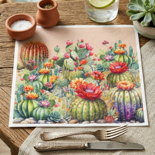 Beautiful Flowering Cacti  Napkin