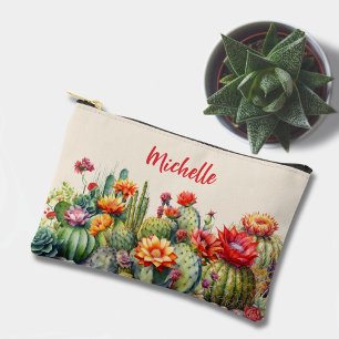 Beautiful Flowering Cacti With Name Small Accessory Pouch