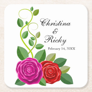 Beautiful Flowers 3 Wedding_GC Paper Coaster