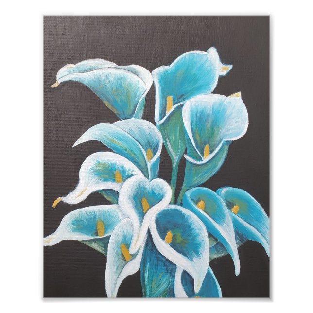 Beautiful Flowers Acrylic Painting Print (Front)