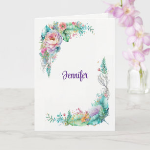 Beautiful Flowers Add Birthday Message Signature C Card