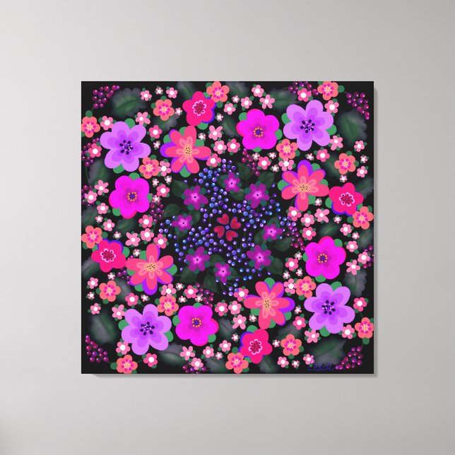 Beautiful Flowers and Berries Canvas Print (Front)