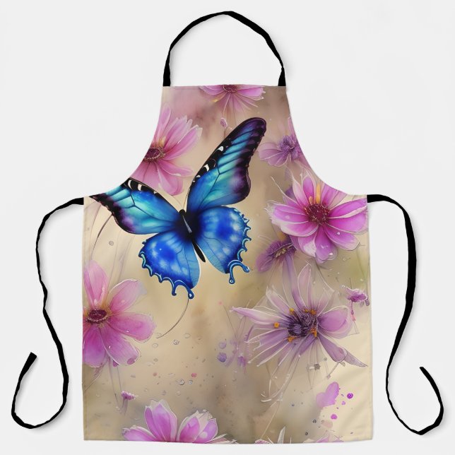 Beautiful Flowers and Butterfly  Apron (Front)