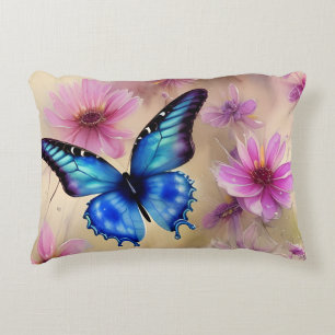 Beautiful Flowers and Butterfly Decorative Cushion