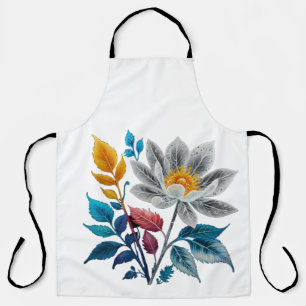 beautiful flowers and leaves apron