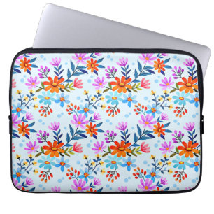 Beautiful Flowers And Leaves Pattern  Laptop Sleeve
